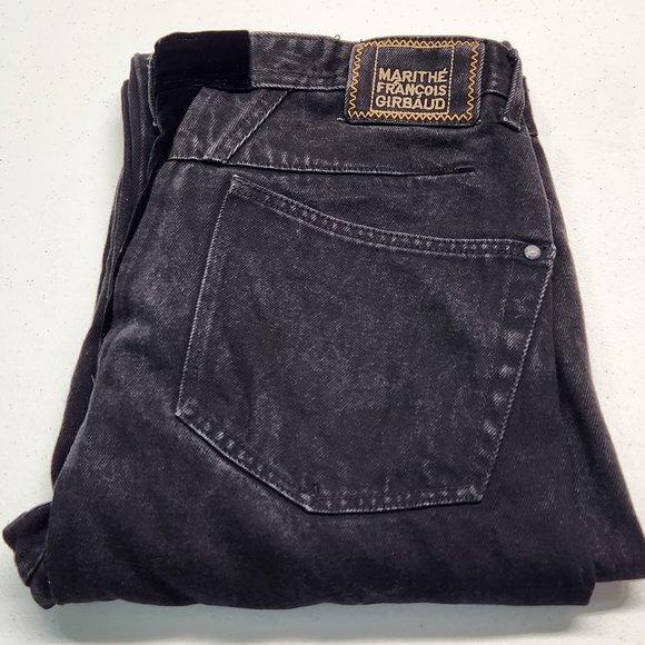 Vintage 90s Marithe Francois Girbuad Black Denim Jeans size 36x30 - Picture 8 of 10